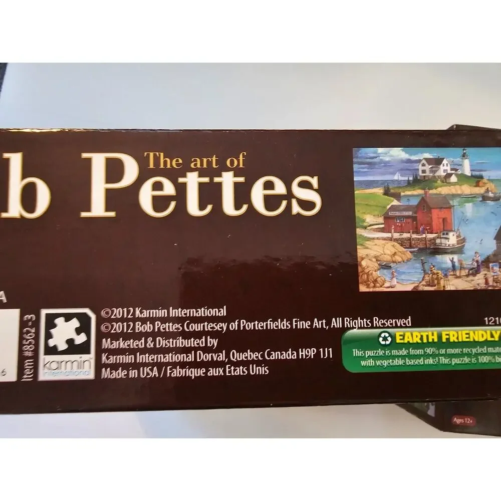 Set of 2 - New - Bob Pettes - 1000 pc Puzzles - Ladium Bay & Strawberry Sunday
